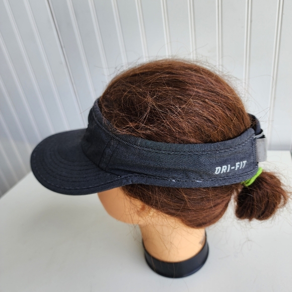 Nike Dri-Fit AW84 Running Visor - Black Strap Back Hat - One Size - Picture 3 of 8